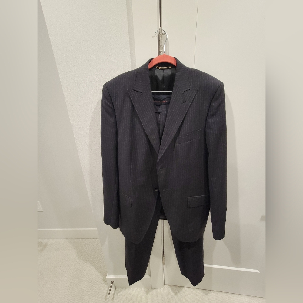 Dolce & Gabbana Dark Navy Pinstripe Two-Piece Suit